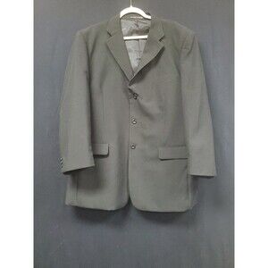 Victorio Couture Blazer Black 3 Button Polyester Sport Coat Jacket Size 48R Vntg